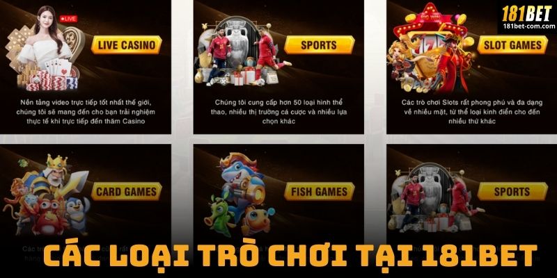 Các Loại Trò Chơi Tại 181Bet