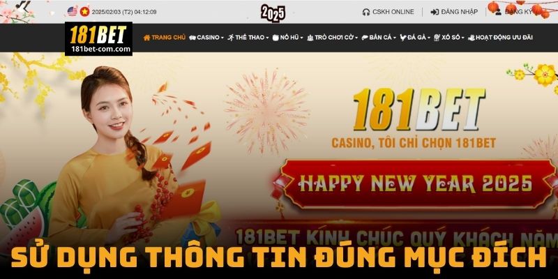 Sử dụng thông tin đúng mục đích